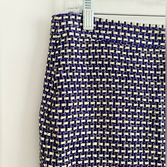 J Crew Postage Stamp Mini Skirt Navy/Purple Tweed, Size 8 - Picture 2 of 9